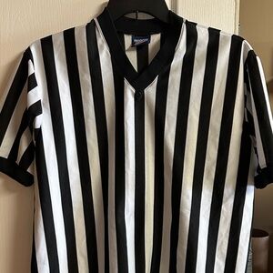 Referee Style Black and White Striped Shirt